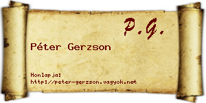 Péter Gerzson névjegykártya